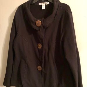 Neon Buddha raw edge black swing jacket Large